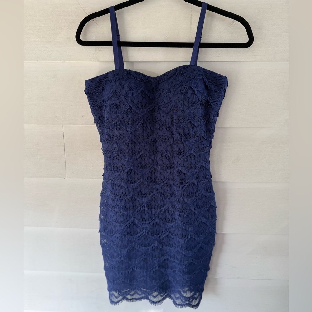 Guess Navy Mini Fringe Dress